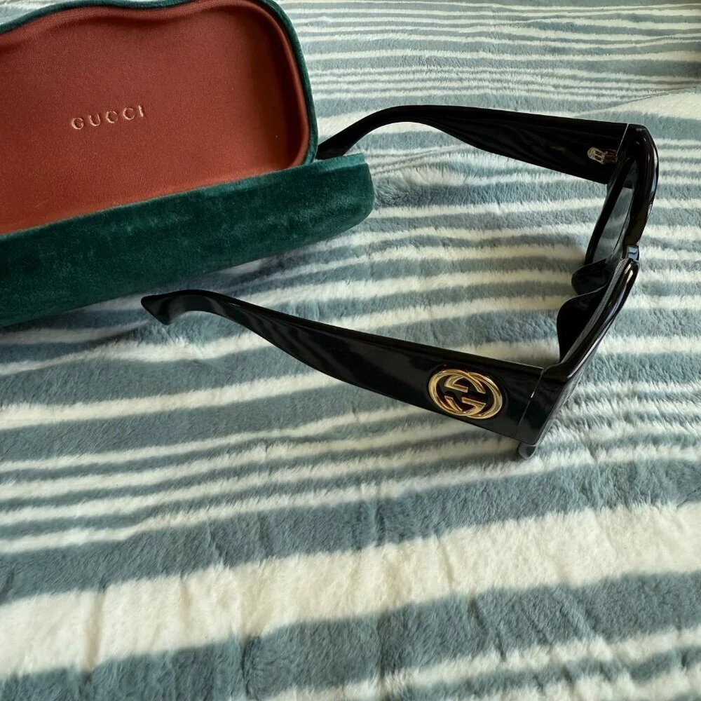 Gucci GG0142SA Black Square Large Sunglasses​​​​